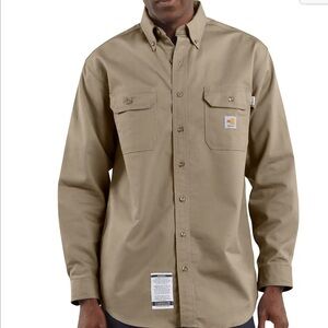 WOMEN'S FLAME RESISTANT twill long sleeve shirt Khaki